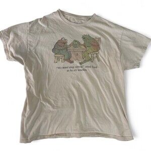 Men's Cream and Tan T-shirt